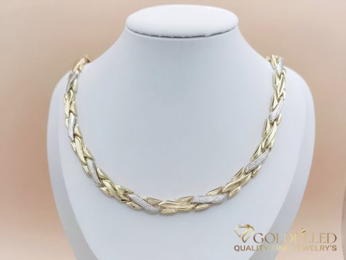 Colier exclusiv antialergic „Goldfilled” 45cm/8mm, culoare multicoloră