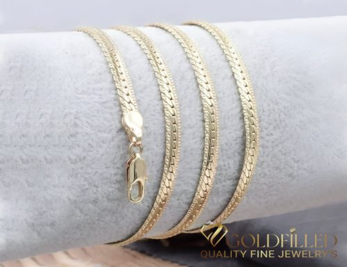 Colier  antialergenic „Goldfilled” placat cu aur, 45 cm lungime și 3,7 mm grosime, culoare 14K