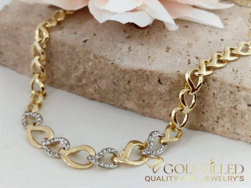 Bratara placata cu aur "Goldfilled" anti-alergenic, lungime 19 cm si grosime 4-7 mm, culoare 14K