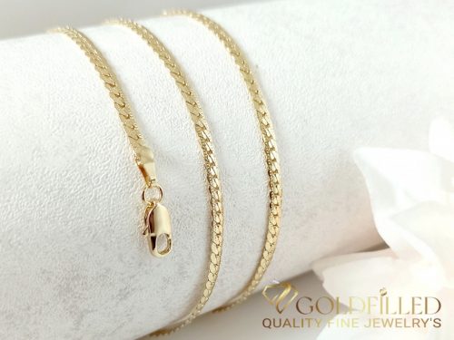 Colier  antialergenic „Goldfilled” placat cu aur, 50 cm lungime și 3,2 mm grosime, culoare 14K