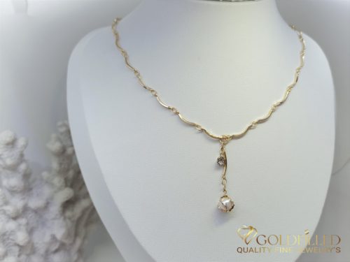 Colier  antialergenic „Goldfilled” placat cu aur, 45 cm lungime și 1 mm grosime, culoare 14K