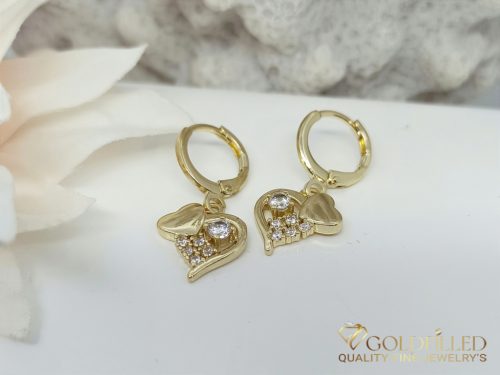 Goldfilled Cercei antialergici inimă 25mm culoare 14K	