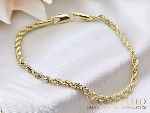 Bratara placata cu aur "Goldfilled" anti-alergenic, lungime 19 cm si grosime 3,5 mm, culoare 14K