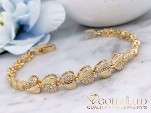 Bratara placata cu aur "Goldfilled" anti-alergenic, lungime 18,5 cm si grosime 4-8 mm, culoare 18K