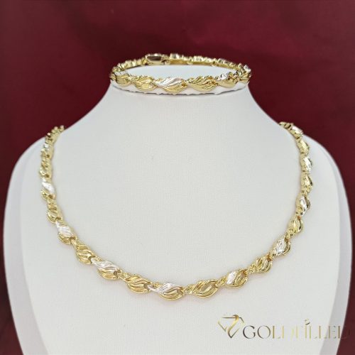 Lanț antialergic „Goldfilled” 50cm/7 mm + brățară 19cm culoare 14K Multicolor 