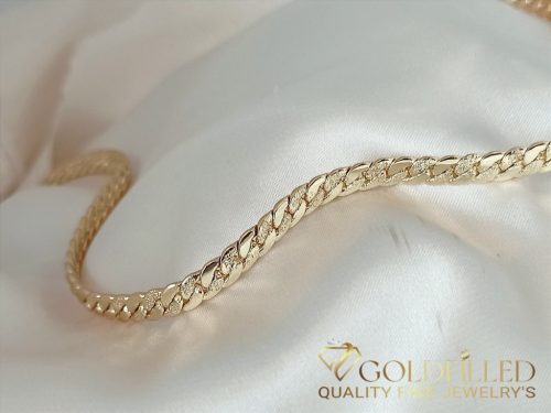 Colier exclusiv antialergenic „Goldfilled” placat cu aur, 45 cm lungime și 6 mm grosime, culoare 14K