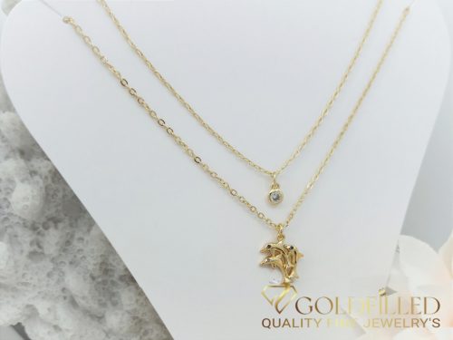 Colier  antialergenic „Goldfilled” placat cu aur, 45 cm lungime și 1 mm grosime, culoare 14K