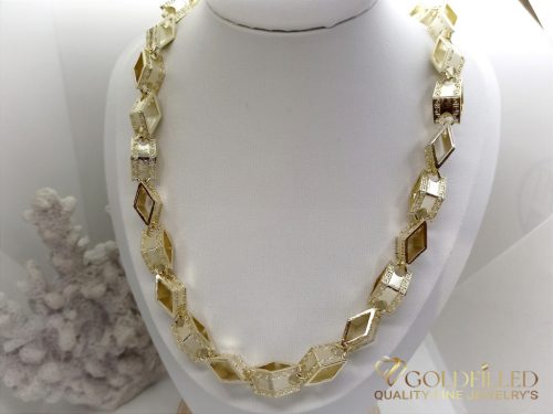 Colier exclusiv antialergenic „Goldfilled” placat cu aur, 70 cm lungime și 10 mm grosime, culoare 14K