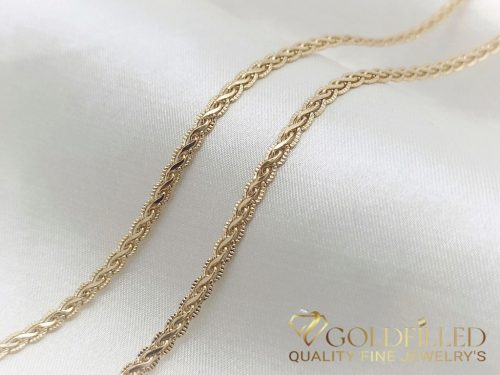 Colier  antialergenic „Goldfilled” placat cu aur, 45 cm lungime și 2,5 mm grosime, culoare 18K