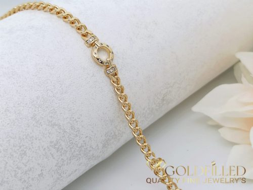 Bratara placata cu aur "Goldfilled" anti-alergenic, lungime 16,5 cm si grosime 5-8 mm, culoare 18K