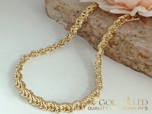 Colier exclusiv antialergenic „Goldfilled” placat cu aur, 45 cm lungime și 7 mm grosime, culoare 14K