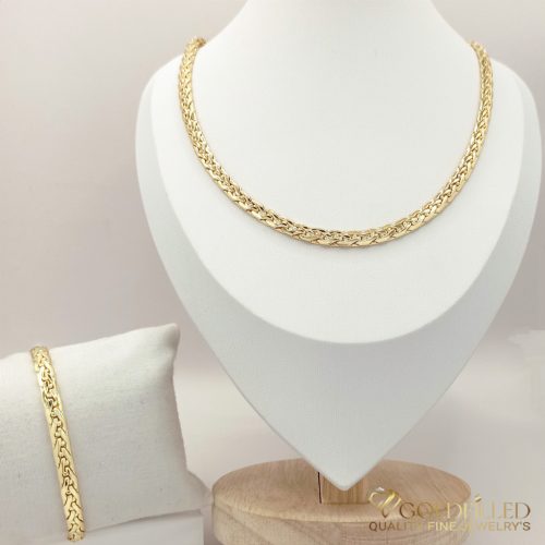 Lanț antialergic „Goldfilled” 60cm /5 mm + brățară 19cm culoare 14K