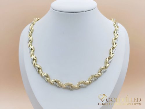 Colier exclusiv antialergic „Goldfilled” 45cm/8mm, culoare multicoloră