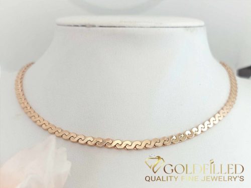 Colier  antialergenic „Goldfilled” placat cu aur, 50 cm lungime și 4,2 mm grosime, culoare 18K