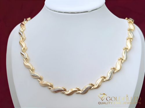 Colier exclusiv antialergic „Goldfilled” 45cm/7,2mm, culoare multicoloră