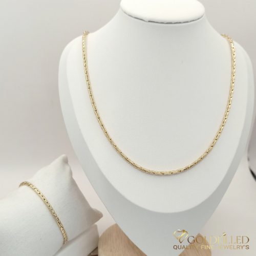 Lanț antialergic „Goldfilled” 60cm /2,5 mm + brățară 19cm culoare 14K