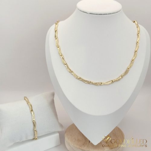 Lanț antialergic „Goldfilled” 50cm4mm + brățară 19cm culoare 14K