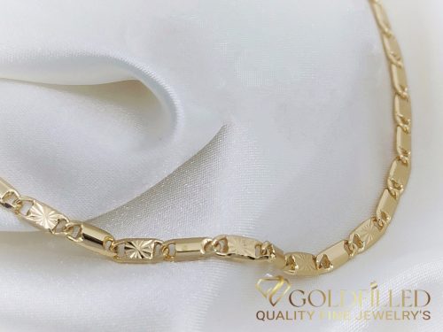 Bratara placata cu aur "Goldfilled" anti-alergenic, lungime 19 cm si grosime 3,6 mm, culoare 18K